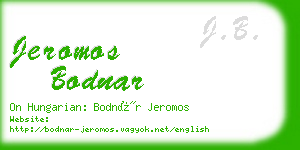 jeromos bodnar business card